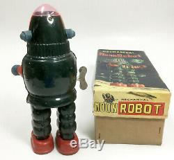 Yonezawa Mechanical Moon Robot Japanese tin wind-up vintage 1960's sparky toy
