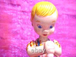 Yonezawa Michanical Wind-up Bubble Blower Boy Tin Litho Marusan Japan Toy No Box